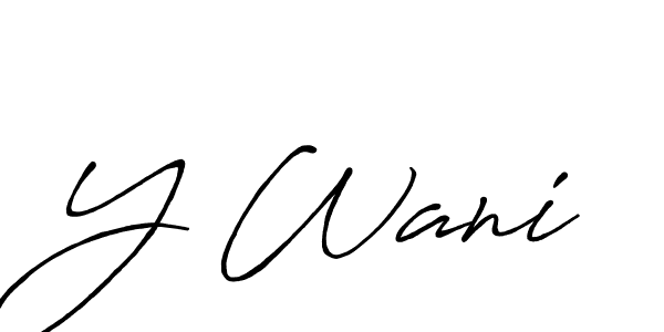 The best way (Antro_Vectra_Bolder) to make a short signature is to pick only two or three words in your name. The name Y Wani include a total of six letters. For converting this name. Y Wani signature style 7 images and pictures png