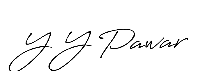 Y Y Pawar stylish signature style. Best Handwritten Sign (Antro_Vectra_Bolder) for my name. Handwritten Signature Collection Ideas for my name Y Y Pawar. Y Y Pawar signature style 7 images and pictures png
