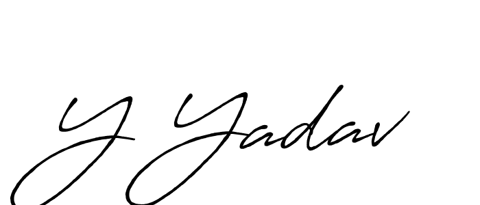 Create a beautiful signature design for name Y Yadav. With this signature (Antro_Vectra_Bolder) fonts, you can make a handwritten signature for free. Y Yadav signature style 7 images and pictures png