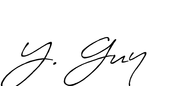 Make a beautiful signature design for name Y. Guy. With this signature (Antro_Vectra_Bolder) style, you can create a handwritten signature for free. Y. Guy signature style 7 images and pictures png