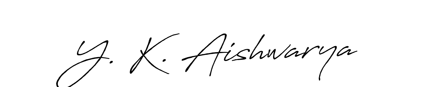 You should practise on your own different ways (Antro_Vectra_Bolder) to write your name (Y. K. Aishwarya) in signature. don't let someone else do it for you. Y. K. Aishwarya signature style 7 images and pictures png