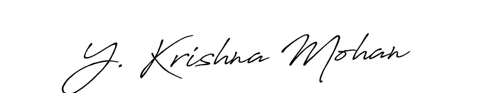 Make a beautiful signature design for name Y. Krishna Mohan. With this signature (Antro_Vectra_Bolder) style, you can create a handwritten signature for free. Y. Krishna Mohan signature style 7 images and pictures png