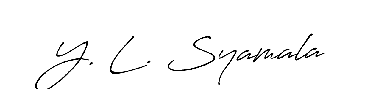 Create a beautiful signature design for name Y. L. Syamala. With this signature (Antro_Vectra_Bolder) fonts, you can make a handwritten signature for free. Y. L. Syamala signature style 7 images and pictures png