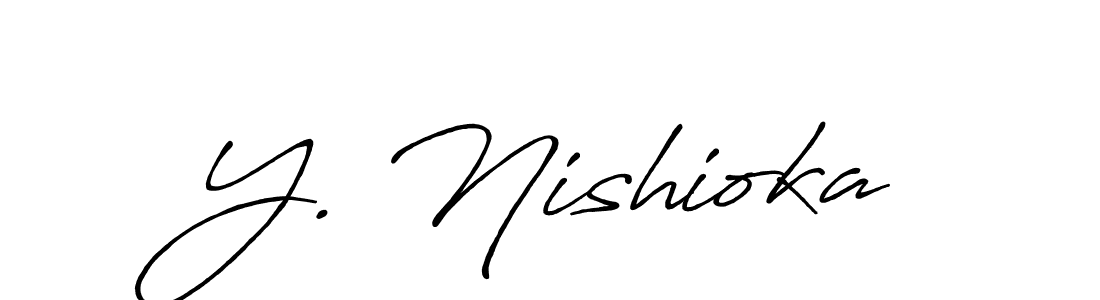 How to make Y. Nishioka name signature. Use Antro_Vectra_Bolder style for creating short signs online. This is the latest handwritten sign. Y. Nishioka signature style 7 images and pictures png