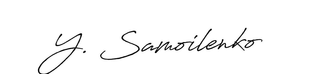 The best way (Antro_Vectra_Bolder) to make a short signature is to pick only two or three words in your name. The name Y. Samoilenko include a total of six letters. For converting this name. Y. Samoilenko signature style 7 images and pictures png