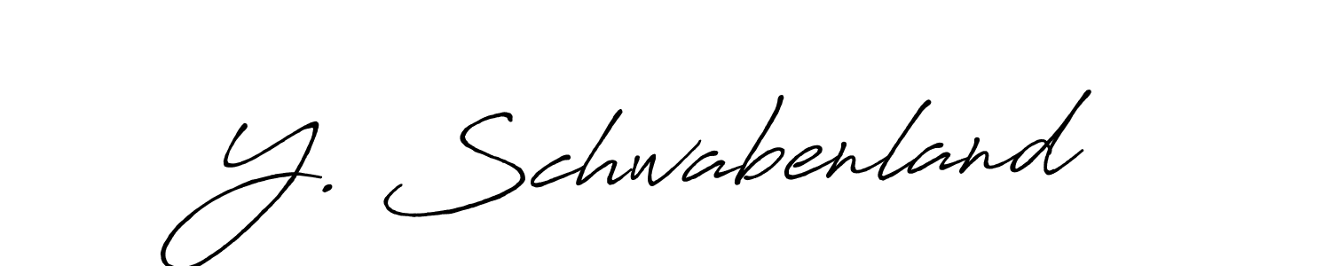 How to make Y. Schwabenland name signature. Use Antro_Vectra_Bolder style for creating short signs online. This is the latest handwritten sign. Y. Schwabenland signature style 7 images and pictures png