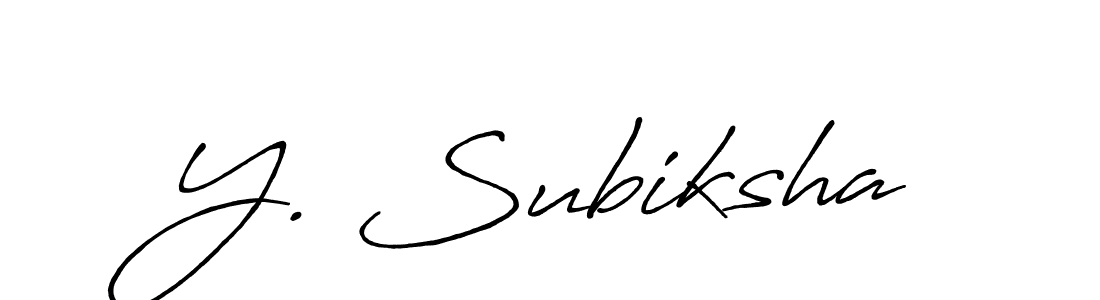 How to make Y. Subiksha name signature. Use Antro_Vectra_Bolder style for creating short signs online. This is the latest handwritten sign. Y. Subiksha signature style 7 images and pictures png