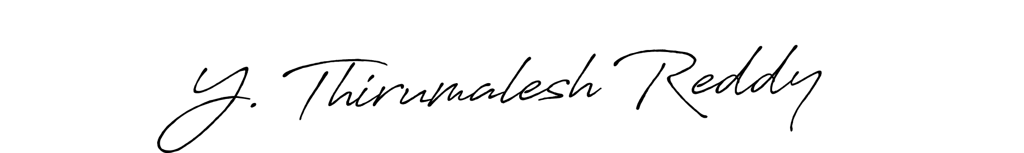 The best way (Antro_Vectra_Bolder) to make a short signature is to pick only two or three words in your name. The name Y. Thirumalesh Reddy include a total of six letters. For converting this name. Y. Thirumalesh Reddy signature style 7 images and pictures png