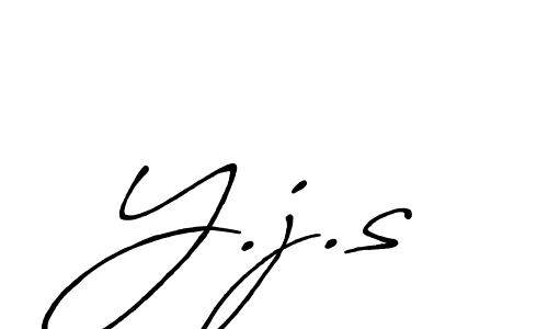 How to make Y.j.s signature? Antro_Vectra_Bolder is a professional autograph style. Create handwritten signature for Y.j.s name. Y.j.s signature style 7 images and pictures png