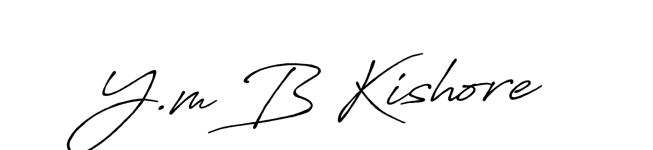 Y.m B Kishore stylish signature style. Best Handwritten Sign (Antro_Vectra_Bolder) for my name. Handwritten Signature Collection Ideas for my name Y.m B Kishore. Y.m B Kishore signature style 7 images and pictures png