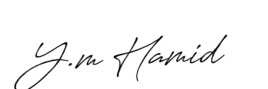 if you are searching for the best signature style for your name Y.m Hamid. so please give up your signature search. here we have designed multiple signature styles  using Antro_Vectra_Bolder. Y.m Hamid signature style 7 images and pictures png