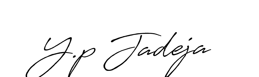 Create a beautiful signature design for name Y.p Jadeja. With this signature (Antro_Vectra_Bolder) fonts, you can make a handwritten signature for free. Y.p Jadeja signature style 7 images and pictures png