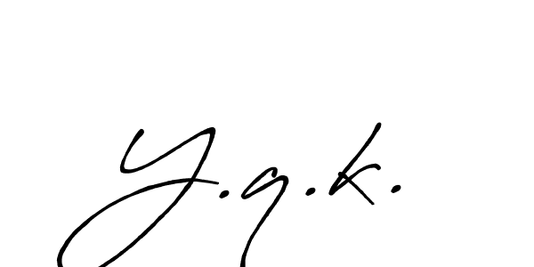 How to make Y.q.k. name signature. Use Antro_Vectra_Bolder style for creating short signs online. This is the latest handwritten sign. Y.q.k. signature style 7 images and pictures png