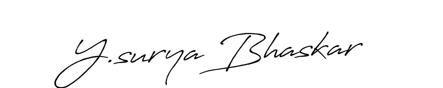 Make a beautiful signature design for name Y.surya Bhaskar. With this signature (Antro_Vectra_Bolder) style, you can create a handwritten signature for free. Y.surya Bhaskar signature style 7 images and pictures png