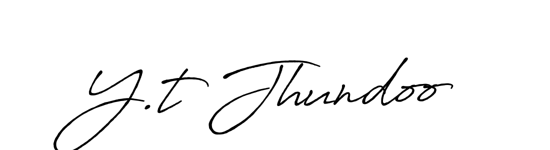 Also we have Y.t Jhundoo name is the best signature style. Create professional handwritten signature collection using Antro_Vectra_Bolder autograph style. Y.t Jhundoo signature style 7 images and pictures png