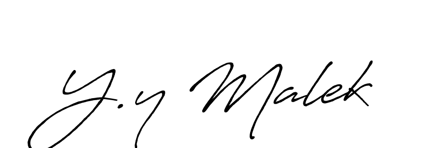 Use a signature maker to create a handwritten signature online. With this signature software, you can design (Antro_Vectra_Bolder) your own signature for name Y.y Malek. Y.y Malek signature style 7 images and pictures png