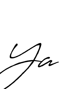 Use a signature maker to create a handwritten signature online. With this signature software, you can design (Antro_Vectra_Bolder) your own signature for name Ya. Ya signature style 7 images and pictures png