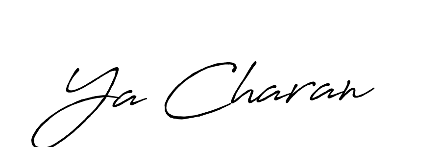 How to make Ya Charan name signature. Use Antro_Vectra_Bolder style for creating short signs online. This is the latest handwritten sign. Ya Charan signature style 7 images and pictures png
