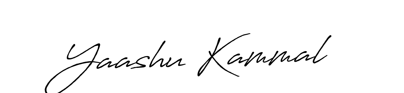 Create a beautiful signature design for name Yaashu Kammal. With this signature (Antro_Vectra_Bolder) fonts, you can make a handwritten signature for free. Yaashu Kammal signature style 7 images and pictures png