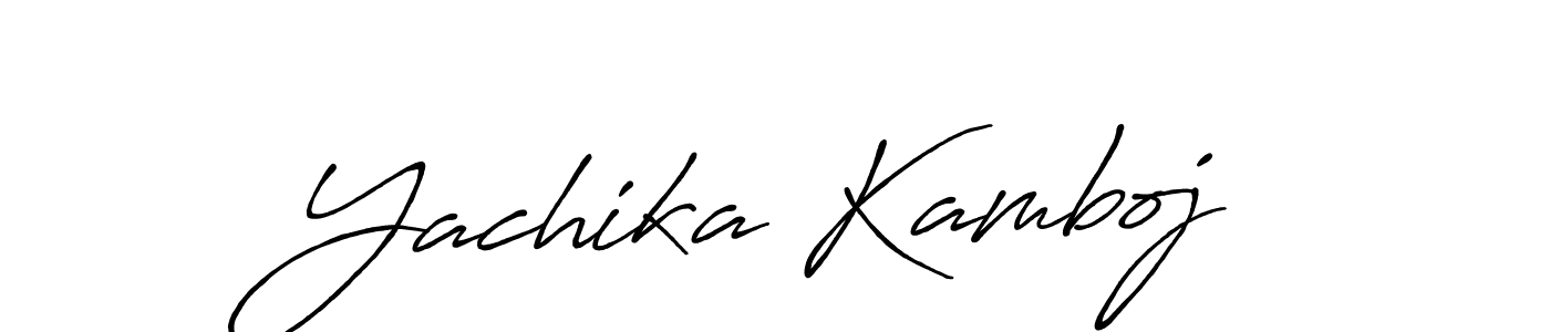 Create a beautiful signature design for name Yachika Kamboj. With this signature (Antro_Vectra_Bolder) fonts, you can make a handwritten signature for free. Yachika Kamboj signature style 7 images and pictures png
