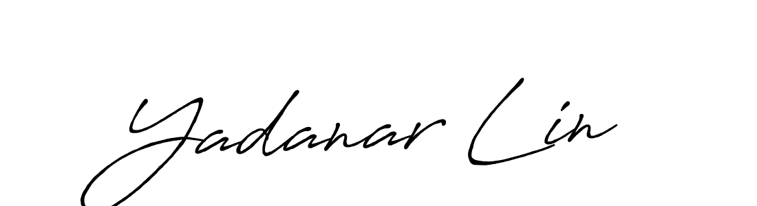 The best way (Antro_Vectra_Bolder) to make a short signature is to pick only two or three words in your name. The name Yadanar Lin include a total of six letters. For converting this name. Yadanar Lin signature style 7 images and pictures png