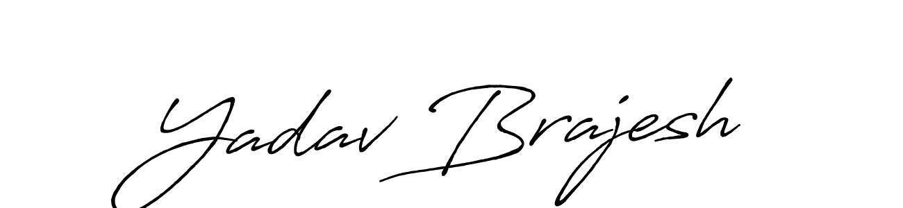 How to make Yadav Brajesh name signature. Use Antro_Vectra_Bolder style for creating short signs online. This is the latest handwritten sign. Yadav Brajesh signature style 7 images and pictures png
