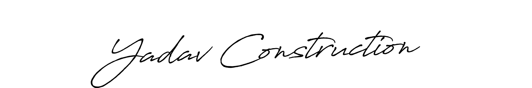 How to make Yadav Construction name signature. Use Antro_Vectra_Bolder style for creating short signs online. This is the latest handwritten sign. Yadav Construction signature style 7 images and pictures png