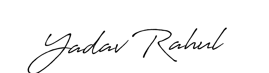 How to make Yadav Rahul name signature. Use Antro_Vectra_Bolder style for creating short signs online. This is the latest handwritten sign. Yadav Rahul signature style 7 images and pictures png
