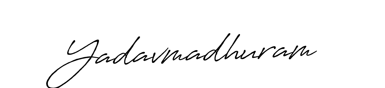 Use a signature maker to create a handwritten signature online. With this signature software, you can design (Antro_Vectra_Bolder) your own signature for name Yadavmadhuram. Yadavmadhuram signature style 7 images and pictures png
