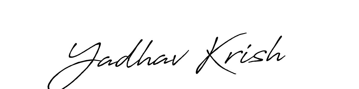 Design your own signature with our free online signature maker. With this signature software, you can create a handwritten (Antro_Vectra_Bolder) signature for name Yadhav Krish. Yadhav Krish signature style 7 images and pictures png