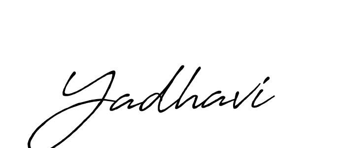 How to make Yadhavi name signature. Use Antro_Vectra_Bolder style for creating short signs online. This is the latest handwritten sign. Yadhavi signature style 7 images and pictures png