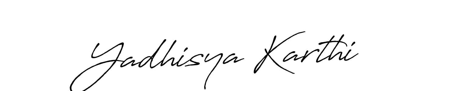 Make a beautiful signature design for name Yadhisya Karthi. With this signature (Antro_Vectra_Bolder) style, you can create a handwritten signature for free. Yadhisya Karthi signature style 7 images and pictures png