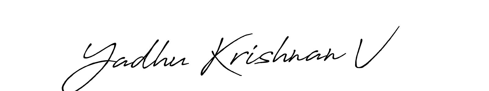 Yadhu Krishnan V stylish signature style. Best Handwritten Sign (Antro_Vectra_Bolder) for my name. Handwritten Signature Collection Ideas for my name Yadhu Krishnan V. Yadhu Krishnan V signature style 7 images and pictures png