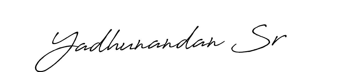 Create a beautiful signature design for name Yadhunandan Sr. With this signature (Antro_Vectra_Bolder) fonts, you can make a handwritten signature for free. Yadhunandan Sr signature style 7 images and pictures png