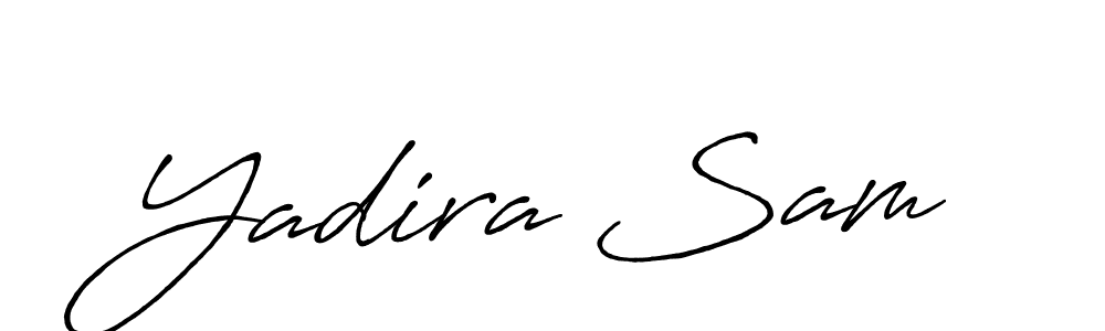 The best way (Antro_Vectra_Bolder) to make a short signature is to pick only two or three words in your name. The name Yadira Sam include a total of six letters. For converting this name. Yadira Sam signature style 7 images and pictures png