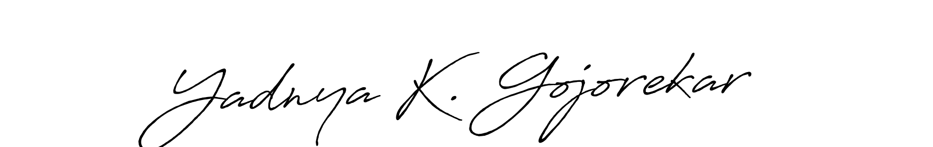 This is the best signature style for the Yadnya K. Gojorekar name. Also you like these signature font (Antro_Vectra_Bolder). Mix name signature. Yadnya K. Gojorekar signature style 7 images and pictures png