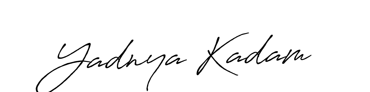 How to make Yadnya Kadam name signature. Use Antro_Vectra_Bolder style for creating short signs online. This is the latest handwritten sign. Yadnya Kadam signature style 7 images and pictures png