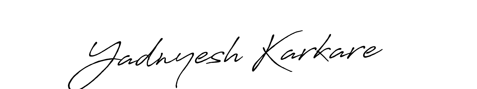 How to make Yadnyesh Karkare name signature. Use Antro_Vectra_Bolder style for creating short signs online. This is the latest handwritten sign. Yadnyesh Karkare signature style 7 images and pictures png