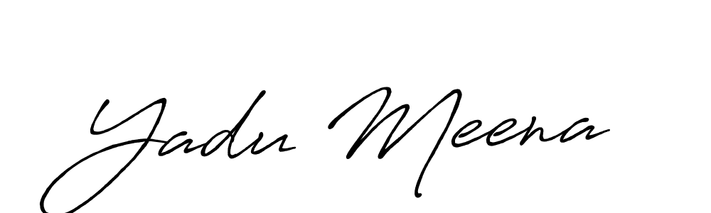 Make a beautiful signature design for name Yadu Meena. With this signature (Antro_Vectra_Bolder) style, you can create a handwritten signature for free. Yadu Meena signature style 7 images and pictures png