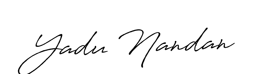 How to make Yadu Nandan name signature. Use Antro_Vectra_Bolder style for creating short signs online. This is the latest handwritten sign. Yadu Nandan signature style 7 images and pictures png