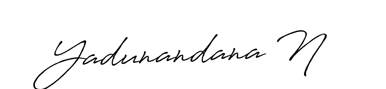 Create a beautiful signature design for name Yadunandana N. With this signature (Antro_Vectra_Bolder) fonts, you can make a handwritten signature for free. Yadunandana N signature style 7 images and pictures png