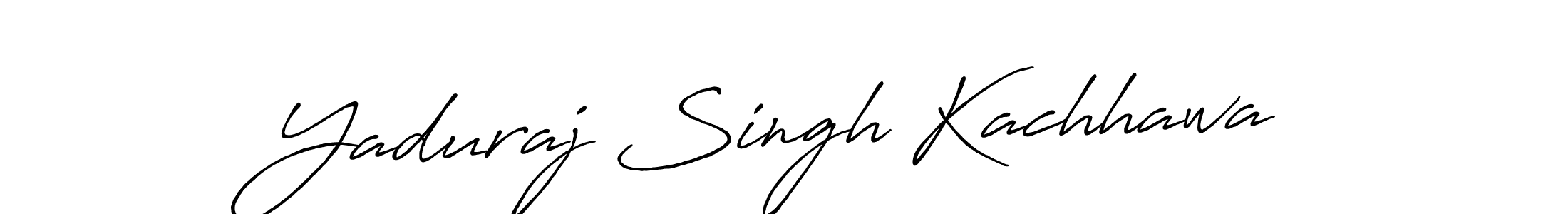The best way (Antro_Vectra_Bolder) to make a short signature is to pick only two or three words in your name. The name Yaduraj Singh Kachhawa include a total of six letters. For converting this name. Yaduraj Singh Kachhawa signature style 7 images and pictures png