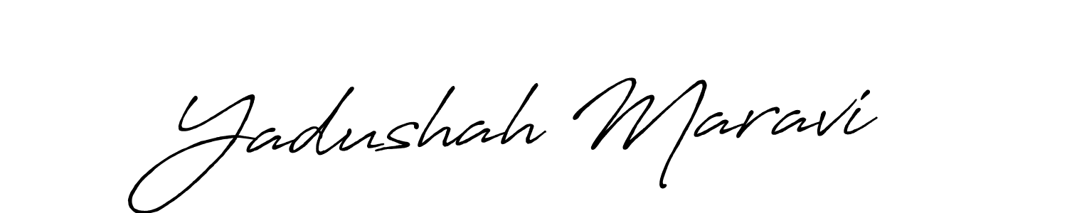How to make Yadushah Maravi name signature. Use Antro_Vectra_Bolder style for creating short signs online. This is the latest handwritten sign. Yadushah Maravi signature style 7 images and pictures png