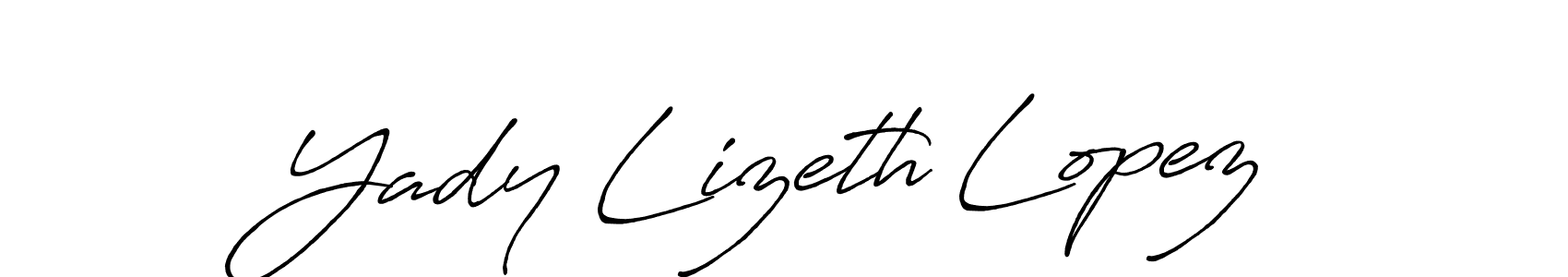 Create a beautiful signature design for name Yady Lizeth Lopez. With this signature (Antro_Vectra_Bolder) fonts, you can make a handwritten signature for free. Yady Lizeth Lopez signature style 7 images and pictures png