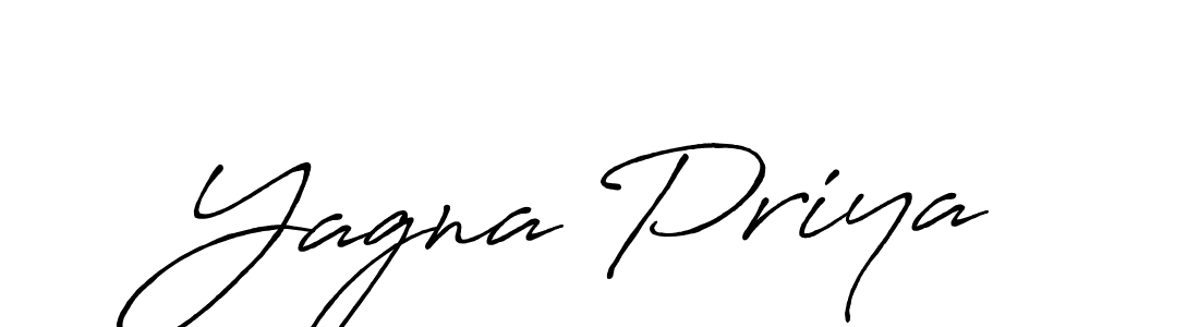 Make a beautiful signature design for name Yagna Priya. With this signature (Antro_Vectra_Bolder) style, you can create a handwritten signature for free. Yagna Priya signature style 7 images and pictures png