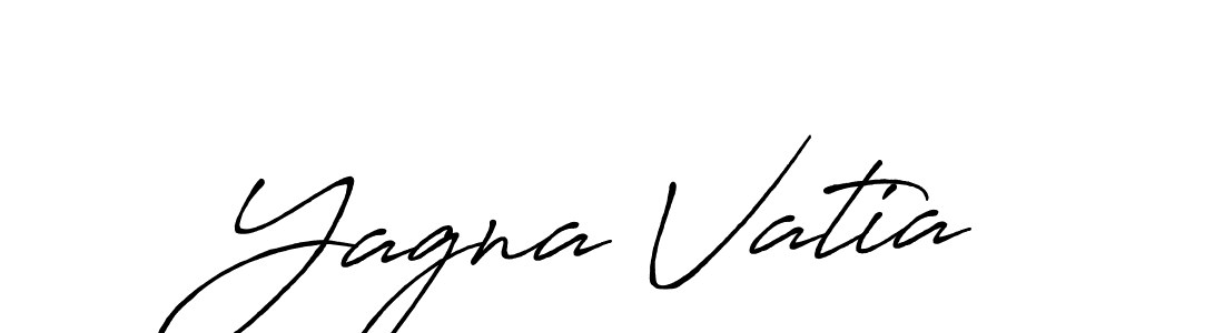 How to make Yagna Vatia name signature. Use Antro_Vectra_Bolder style for creating short signs online. This is the latest handwritten sign. Yagna Vatia signature style 7 images and pictures png