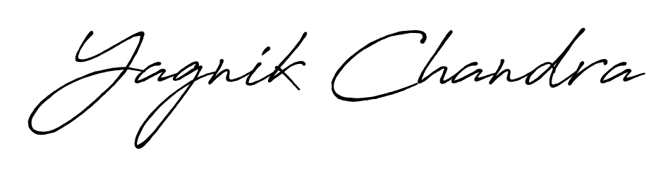 You should practise on your own different ways (Antro_Vectra_Bolder) to write your name (Yagnik Chandra) in signature. Don't let someone else do it for you. Yagnik Chandra signature style 7 images and pictures png