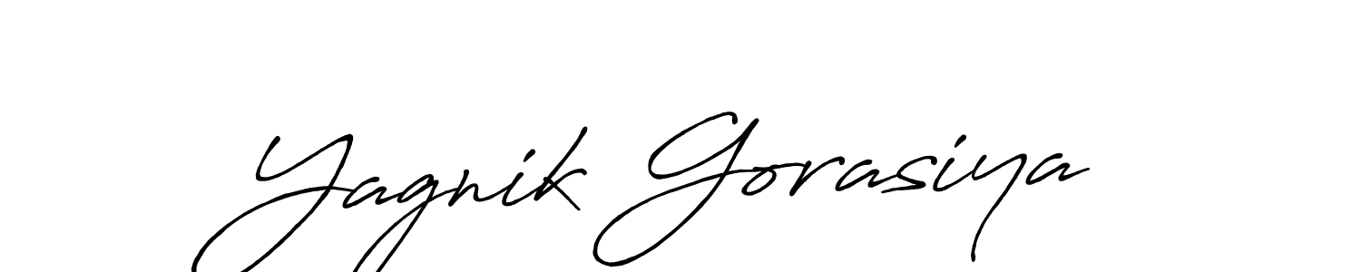 Create a beautiful signature design for name Yagnik Gorasiya. With this signature (Antro_Vectra_Bolder) fonts, you can make a handwritten signature for free. Yagnik Gorasiya signature style 7 images and pictures png
