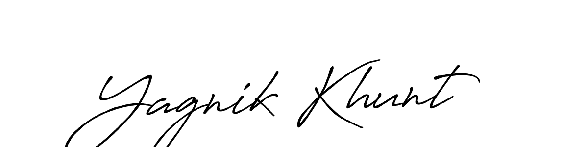 Use a signature maker to create a handwritten signature online. With this signature software, you can design (Antro_Vectra_Bolder) your own signature for name Yagnik Khunt. Yagnik Khunt signature style 7 images and pictures png