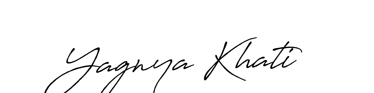 Use a signature maker to create a handwritten signature online. With this signature software, you can design (Antro_Vectra_Bolder) your own signature for name Yagnya Khati. Yagnya Khati signature style 7 images and pictures png